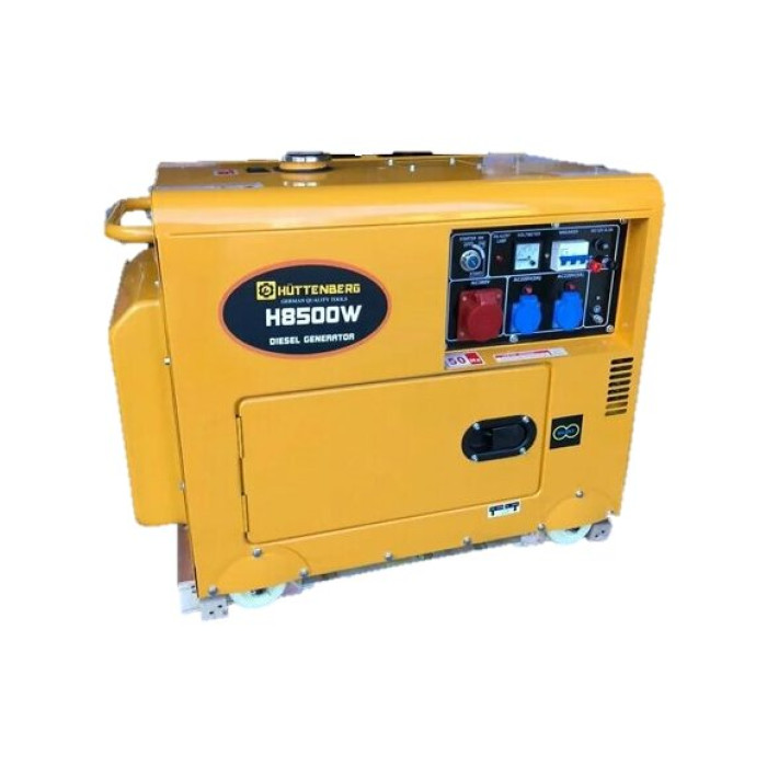 Генератор дизельний HÜTTENBERG 3 фази (220/380В), 6кВт, (H8500D yellow)